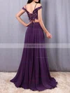 A-line V-neck Chiffon Floor-length Beading Prom Dresses #Favs020105087