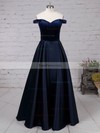 Princess Off-the-shoulder Satin Velvet Floor-length Pockets Prom Dresses #Favs020105101