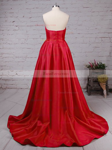 Ball Gown Sweetheart Satin Sweep Train Prom Dresses #Favs020105104