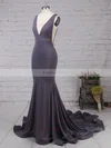 Trumpet/Mermaid V-neck Jersey Sweep Train Prom Dresses #Favs020105110