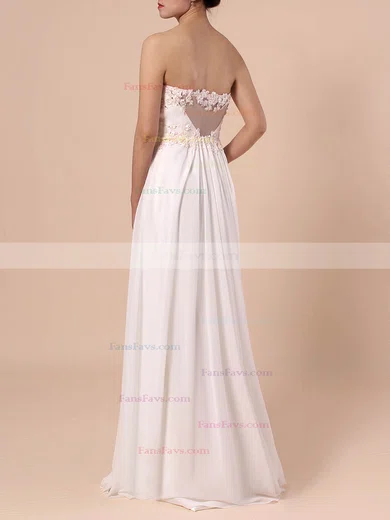 A-line Sweetheart Chiffon Ankle-length Appliques Lace Prom Dresses #Favs020105121