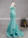 Trumpet/Mermaid Strapless Satin Sweep Train Prom Dresses #Favs020105127