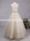 Ball Gown V-neck Lace Tulle Floor-length Beading Prom Dresses #Favs020105139