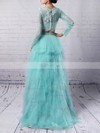 Princess Scoop Neck Tulle Sweep Train Beading Prom Dresses #Favs020105141