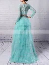 Princess Scoop Neck Tulle Sweep Train Beading Prom Dresses #Favs020105141