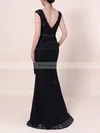 Sheath/Column Scoop Neck Lace Floor-length Sashes / Ribbons Prom Dresses #Favs020105828