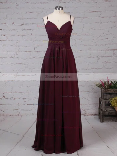 A-line V-neck Chiffon Floor-length Appliques Lace Prom Dresses #Favs020105832