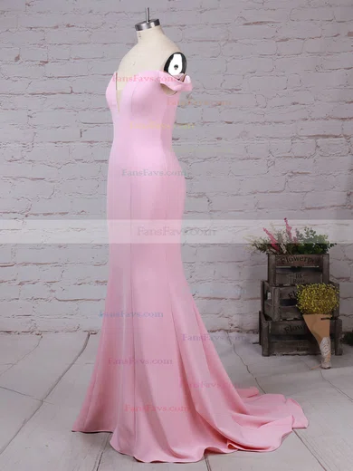 Trumpet/Mermaid Off-the-shoulder Stretch Crepe Sweep Train Prom Dresses #Favs020105833