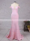 Trumpet/Mermaid Off-the-shoulder Stretch Crepe Sweep Train Prom Dresses #Favs020105833