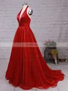 Princess Halter Satin Organza Sweep Train Prom Dresses #Favs020105847