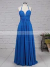 A-line Halter Chiffon Floor-length Ruffles Prom Dresses #Favs020105857