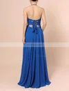 A-line Halter Chiffon Floor-length Ruffles Prom Dresses #Favs020105857