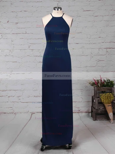 Sheath/Column Scoop Neck Jersey Floor-length Prom Dresses #Favs020104474