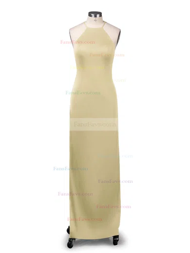Sheath/Column Scoop Neck Jersey Floor-length Prom Dresses #Favs020104474