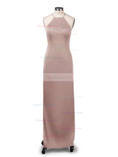 Sheath/Column Scoop Neck Jersey Floor-length Prom Dresses #Favs020104474