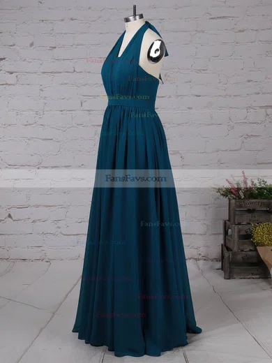 A-line Halter Chiffon Floor-length Sashes / Ribbons Prom Dresses #Favs020105870