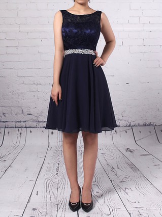 A-line Scoop Neck Lace Chiffon Short/Mini Beading Prom Dresses #Favs020105894 A-line Scoop Neck Lace Chiffon Short/Mini Beading Prom Dresses #Favs020105894