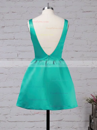 A-line Square Neckline Satin Short/Mini Prom Dresses #Favs020105898