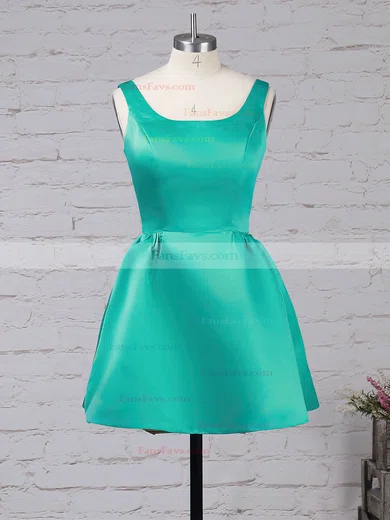 A-line Square Neckline Satin Short/Mini Prom Dresses #Favs020105898