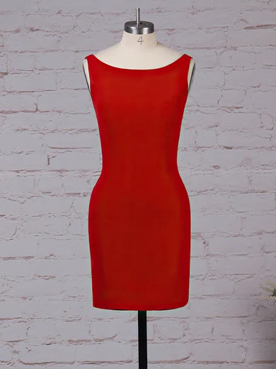 Sheath/Column Scoop Neck Stretch Crepe Short/Mini Prom Dresses #Favs020105899