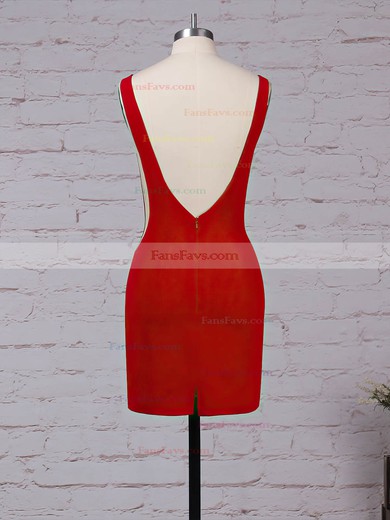 Sheath/Column Scoop Neck Stretch Crepe Short/Mini Prom Dresses #Favs020105899