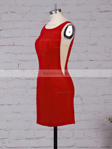 Sheath/Column Scoop Neck Stretch Crepe Short/Mini Prom Dresses #Favs020105899