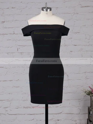 Sheath/Column Off-the-shoulder Stretch Crepe Short/Mini Prom Dresses #Favs020105904