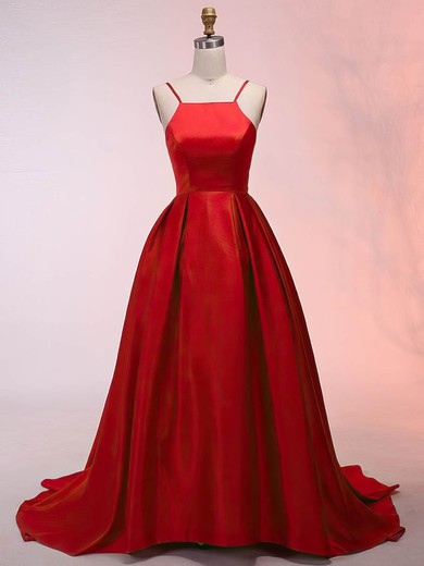 Ball Gown Scoop Neck Satin Asymmetrical Prom Dresses #Favs020105912