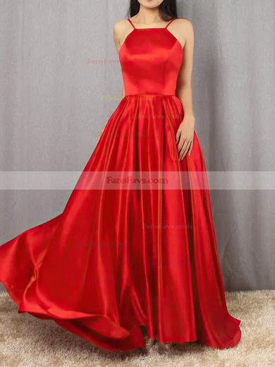 Ball Gown Scoop Neck Satin Asymmetrical Prom Dresses #Favs020105912