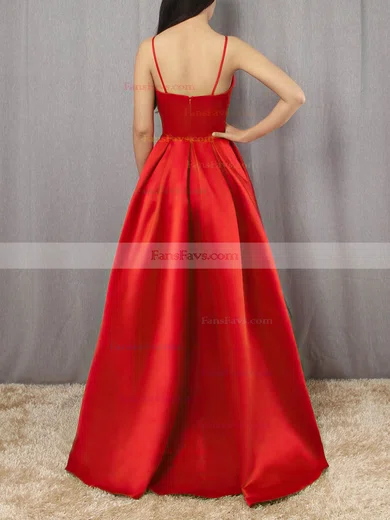 Ball Gown Scoop Neck Satin Asymmetrical Prom Dresses #Favs020105912