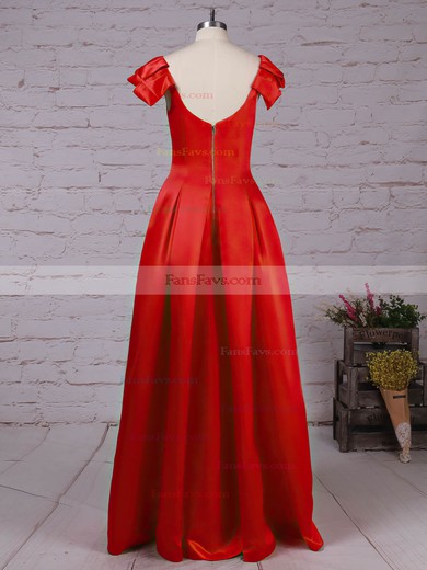 Princess Scoop Neck Satin Floor-length Prom Dresses #Favs020105917