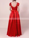 Princess Scoop Neck Satin Floor-length Prom Dresses #Favs020105917