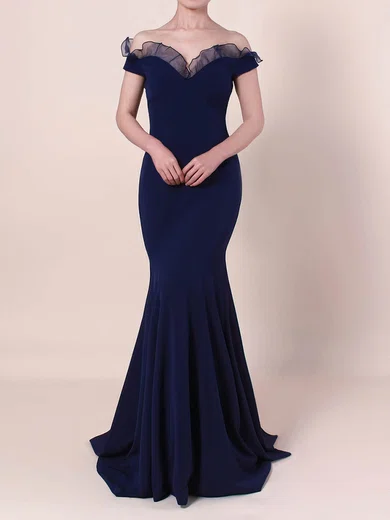 Trumpet/Mermaid Off-the-shoulder Stretch Crepe Floor-length Prom Dresses #Favs020105922