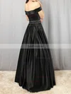 Princess Off-the-shoulder Satin Floor-length Beading Prom Dresses #Favs020105925