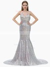 Trumpet/Mermaid Halter Sequined Sweep Train Prom Dresses #Favs020106160
