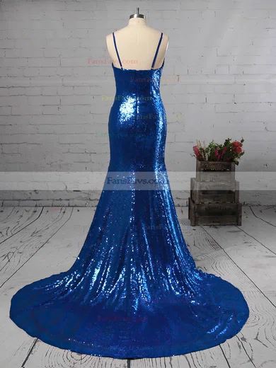 Trumpet/Mermaid Scoop Neck Sequined Sweep Train Prom Dresses #Favs020106172