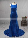 Trumpet/Mermaid Scoop Neck Sequined Sweep Train Prom Dresses #Favs020106172