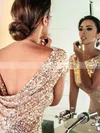 Sheath/Column Scoop Neck Sequined Floor-length Prom Dresses #Favs020106178