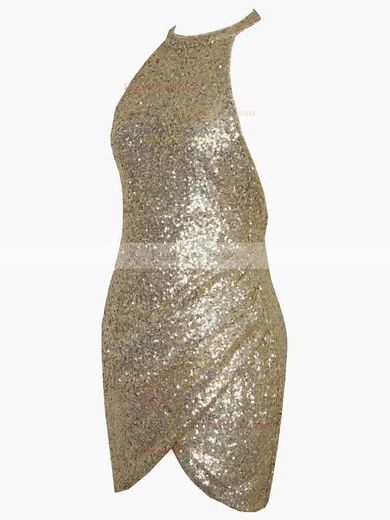 Sheath/Column Halter Sequined Short/Mini Prom Dresses #Favs020106190