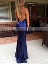 Trumpet/Mermaid V-neck Sequined Sweep Train Prom Dresses #Favs020106208