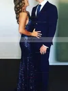 Trumpet/Mermaid V-neck Sequined Sweep Train Prom Dresses #Favs020106208