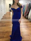 Trumpet/Mermaid Off-the-shoulder Jersey Sweep Train Prom Dresses #Favs020106218