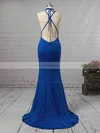 Trumpet/Mermaid V-neck Jersey Sweep Train Prom Dresses #Favs020106227