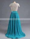 A-line V-neck Lace Chiffon Floor-length Sequins Prom Dresses #Favs020102209
