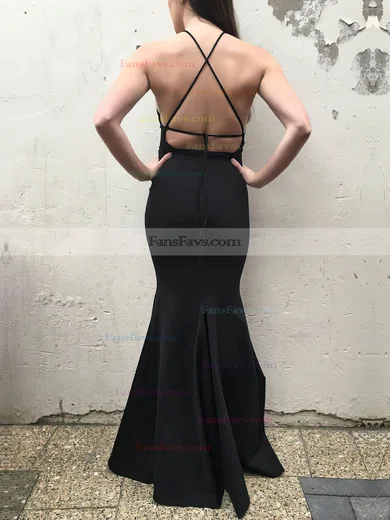 Trumpet/Mermaid Scoop Neck Stretch Crepe Floor-length Prom Dresses #Favs020106262