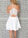 A-line V-neck Chiffon Short/Mini Lace Prom Dresses #Favs020106280