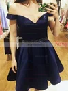 Ball Gown Off-the-shoulder Satin Short/Mini Beading Prom Dresses #Favs020106281