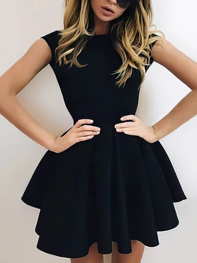 A-line Scoop Neck Satin Short/Mini Prom Dresses #Favs020106282