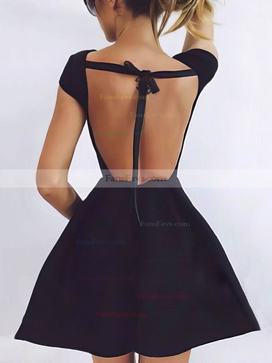 A-line Scoop Neck Satin Short/Mini Prom Dresses #Favs020106282