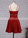 A-line V-neck Satin Short/Mini Pockets Prom Dresses #Favs020106288